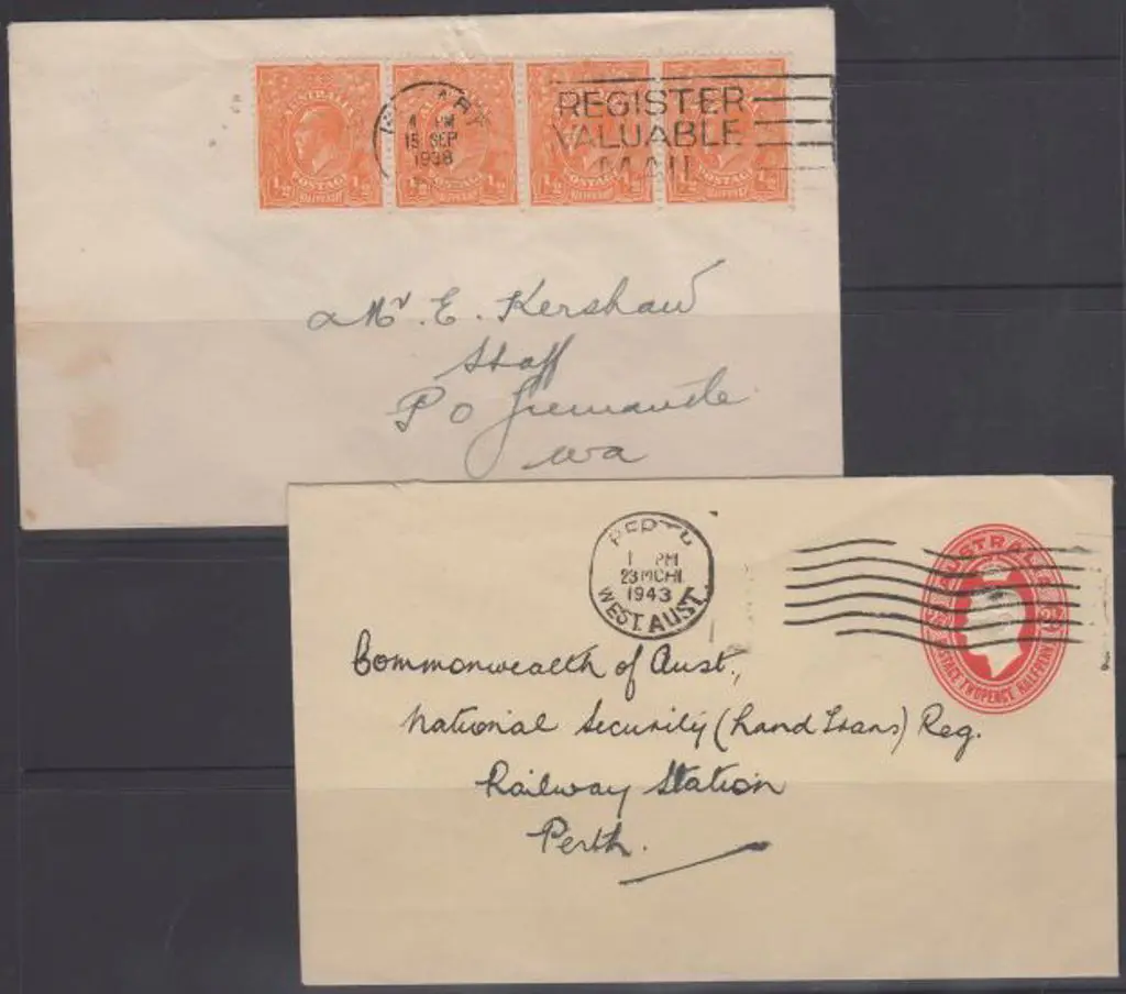 1938 (15th Sept) cover with ½d orange KGV strip of ... Image 1++