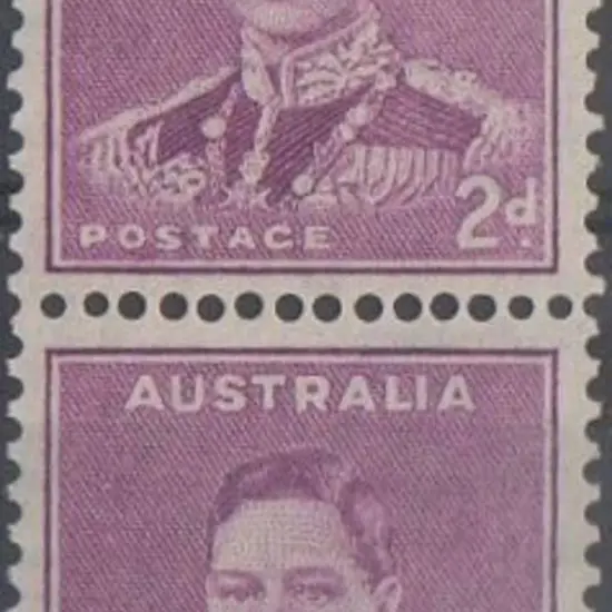 1941 2d mauve KGVI coil pair with inverted wmk. ...