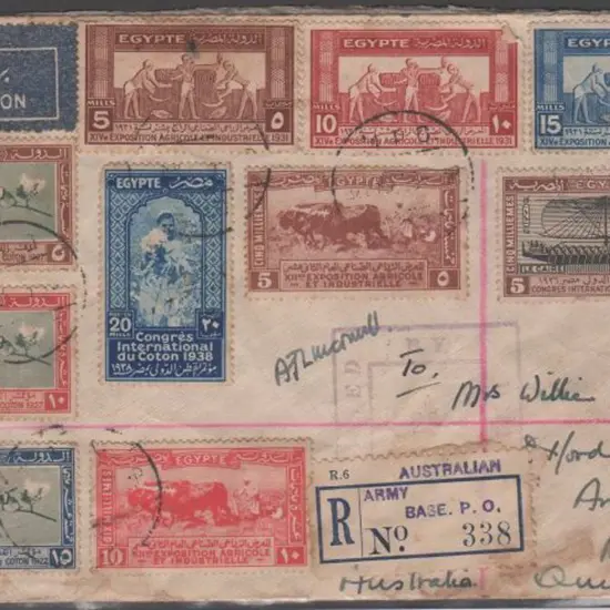 1941 incoming censored military cover to Brisbane ...