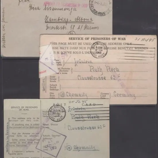 1945/47 German POW mail from Murchison POW to ...