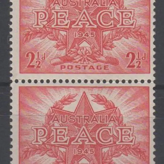 1946 2½ Peace - Victory vertical pair without ...