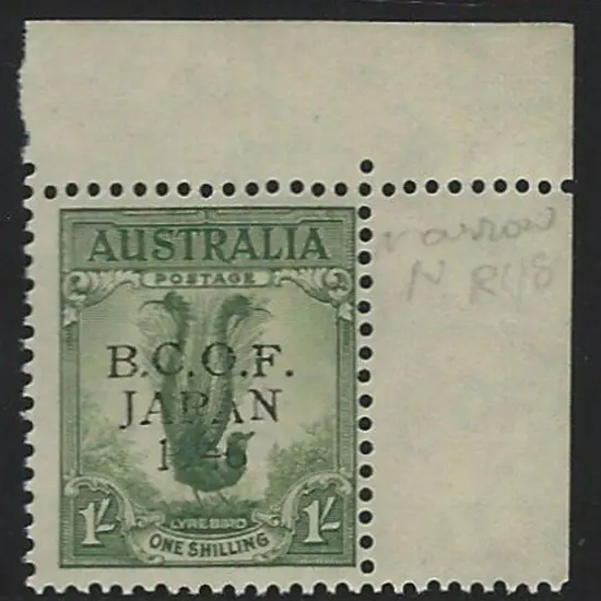 1946 BCOF set to 1/- MUH the latter a top right ...