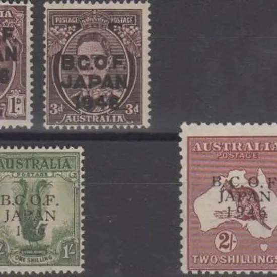 1946 BCOF set of 7 to 5/- Robes (thin paper) with ...