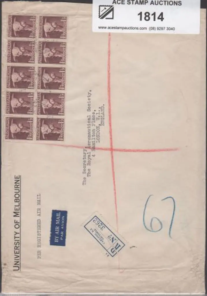1948 1/3d Hereford Bull block of 10 commercially ... Image 1++
