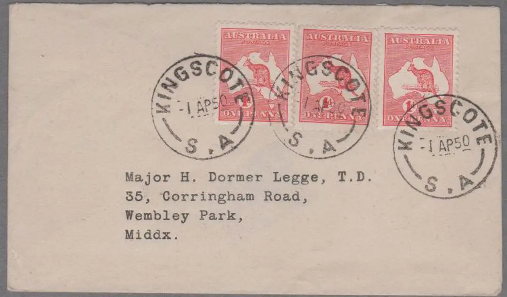 1950 (1st Apr) cover addressed to Major Dormer ... Image 1++