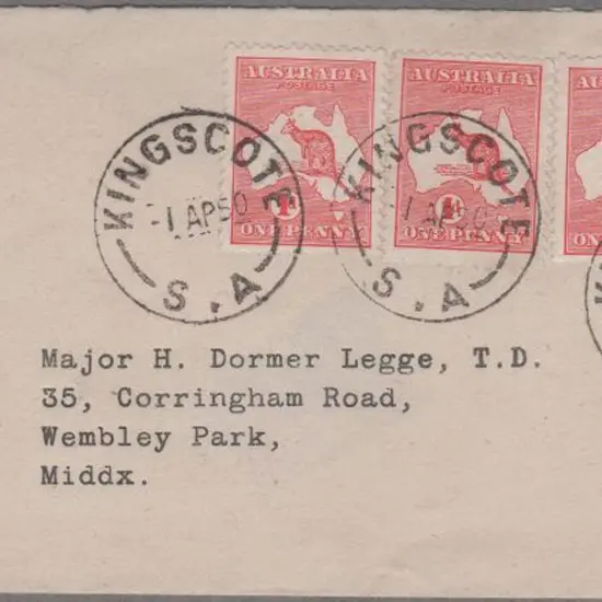 1950 (1st Apr) cover addressed to Major Dormer ...