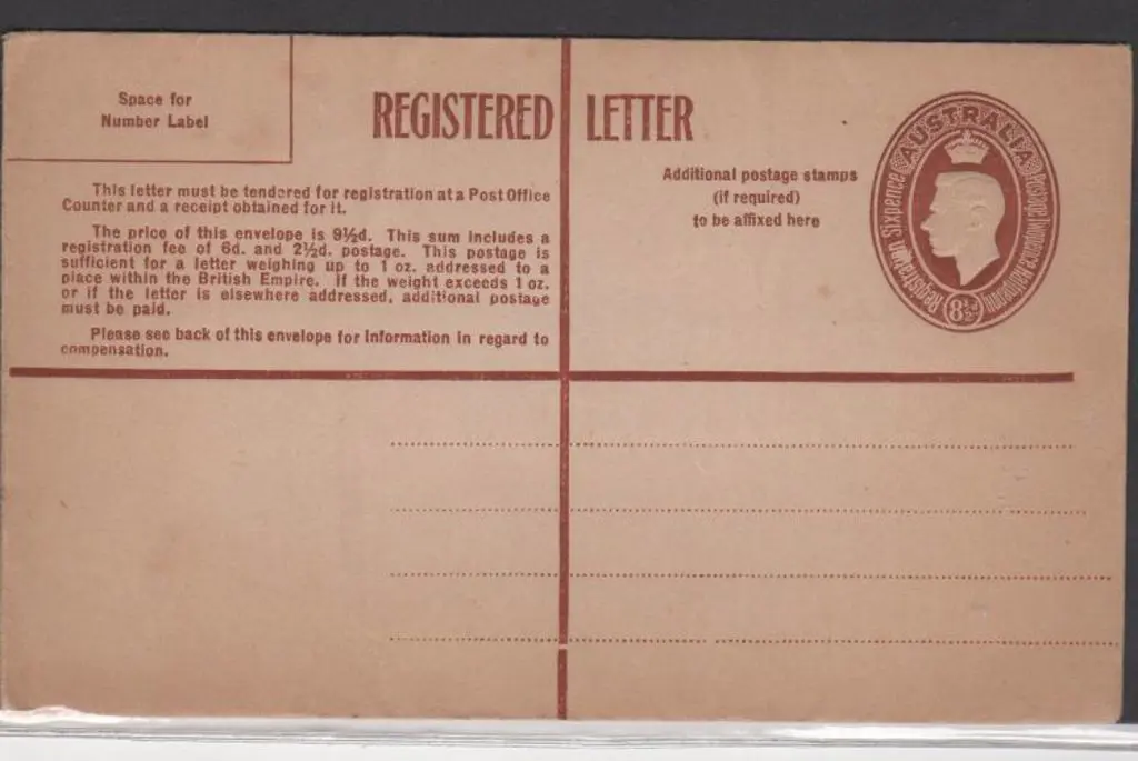 1950 8½d KGVI registered envelope in mint cond. ... Image 1++