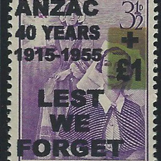 1955 ANZAC cinderellas. Charity surcharges from 1d ...