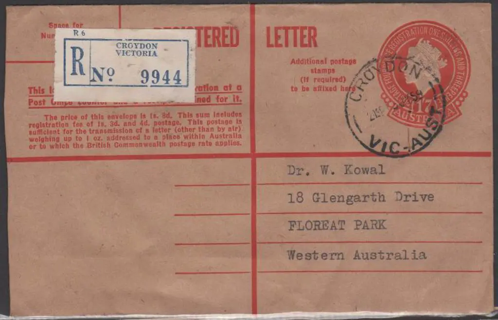 1957 & 1959 1/7d QEII embossed Registered ... Image 1++