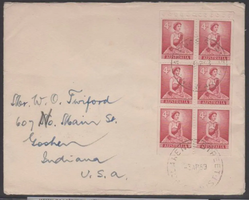 1959 (3rd Apr) cover to USA bearing 4d ... Image 1++