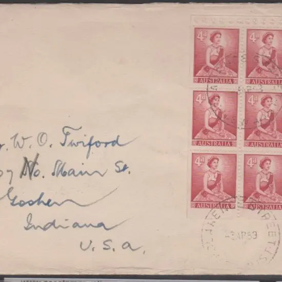 1959 (3rd Apr) cover to USA bearing 4d ...