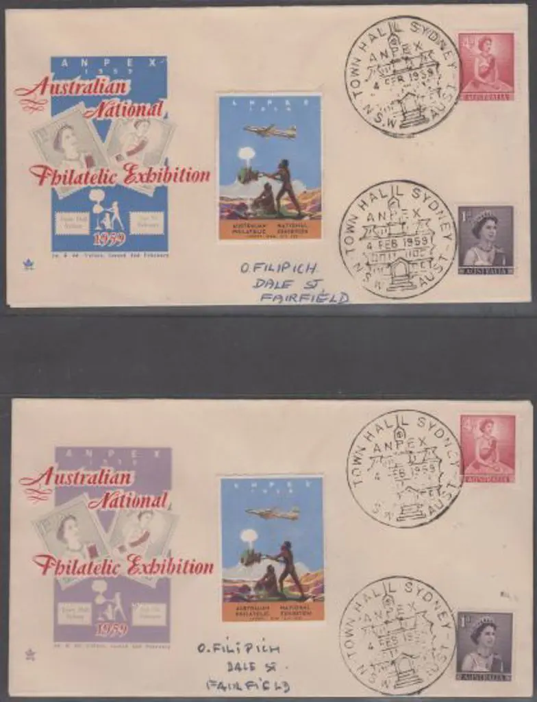 1959 (4th Feb) ANPEX "Royal" exhibition covers x 2 ... Image 1++