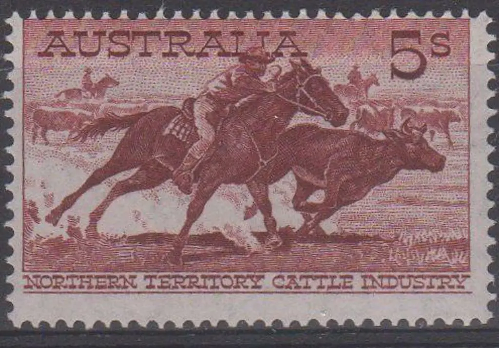 1964 5/- Cattle on white paper. Centred up but ... Image 1++
