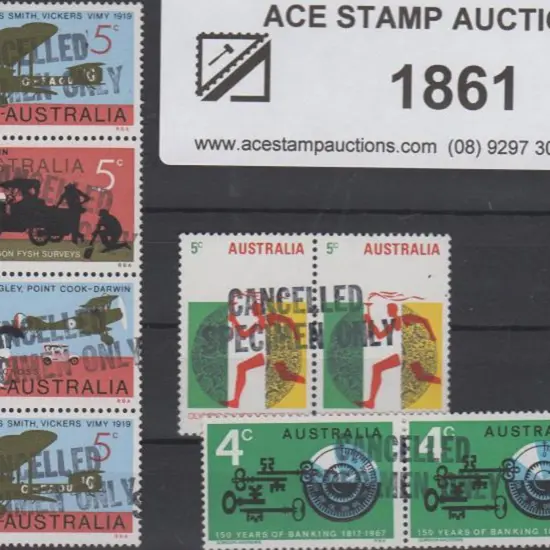 1967-69 4₵ Banking horiz pair, 1968 5₵ Olympics ...