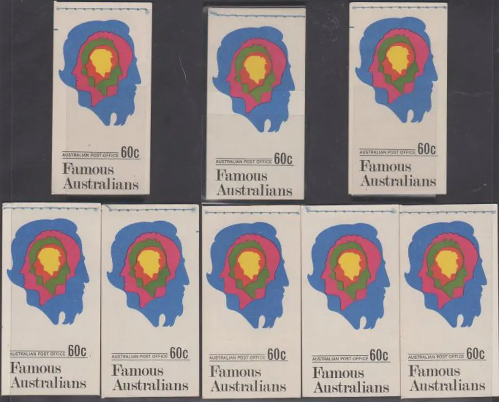 1970 60c Famous Australian booklet pairs x 4. Only ... Image 1++