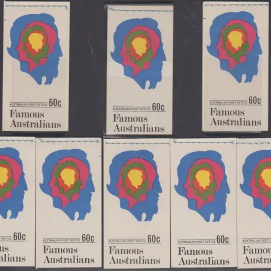 1970 60c Famous Australian booklet pairs x 4. Only ...
