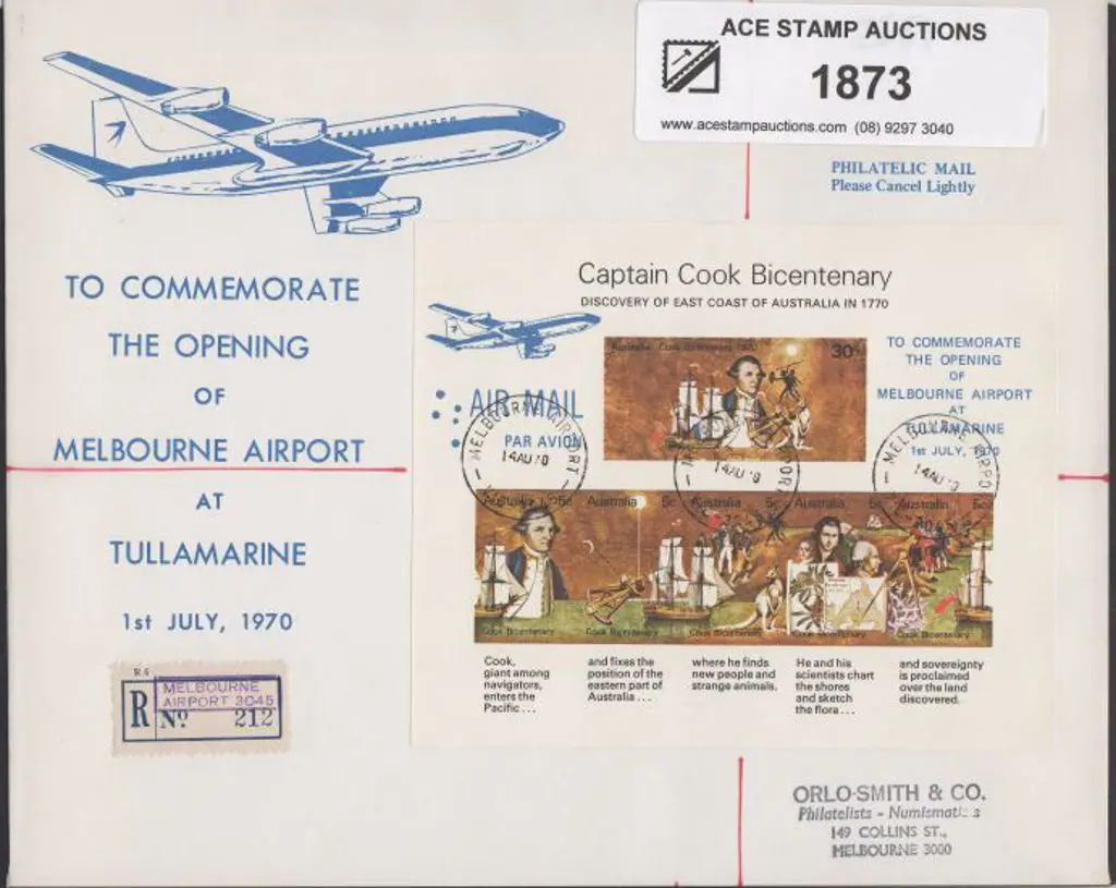 1970 Capt. Cook M/S with "Opening of Melbourne ... Image 1++