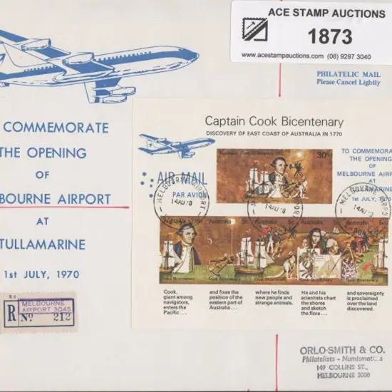 1970 Capt. Cook M/S with "Opening of Melbourne ...