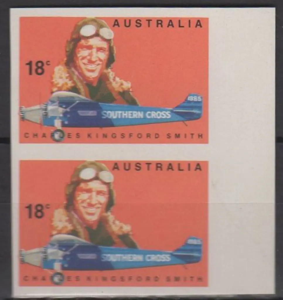 1978 18₵ Kingsford Smith imperforate right ... Image 1++
