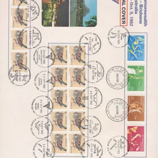1982 Commonwealth Games set of special pmks on 2 ...
