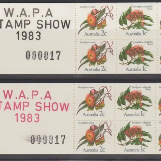 1983 60c Eucalyptus booklets ovptd on inside tab ...