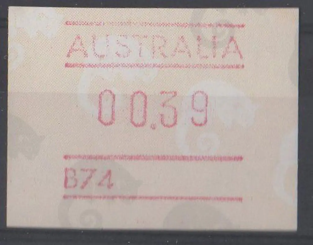 1989 39c Possum Frama with B74 cliché, the ... Image 1++