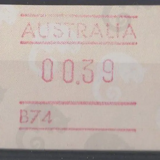 1989 39c Possum Frama with B74 cliché, the ...