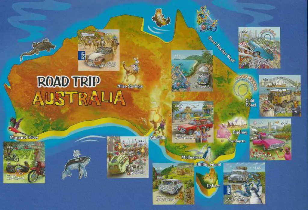 2012 "Roadtrip" S/A composite sheetlet with map of ... Image 1++