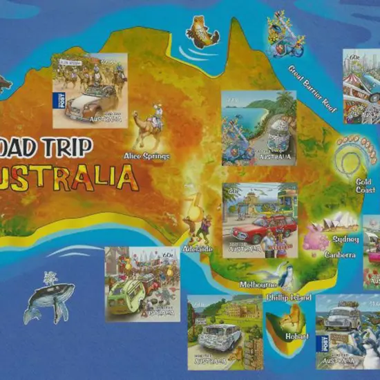 2012 "Roadtrip" S/A composite sheetlet with map of ...