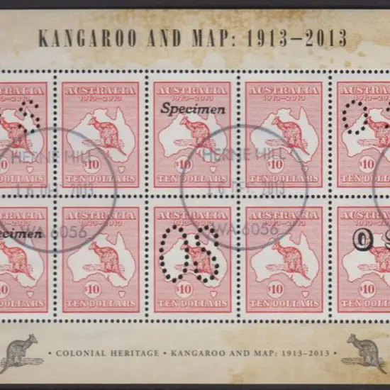 2013 $100 Kangaroo & Map Miniature Sheet F/U by 3 ...