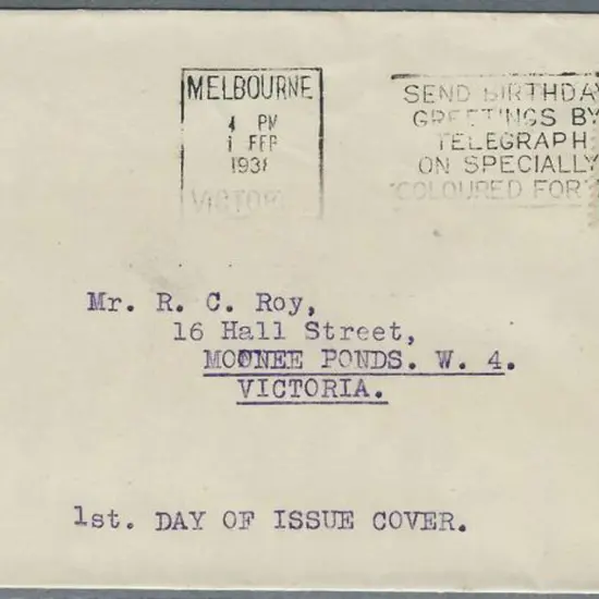 1938 (1st Feb) 4d Koala on plain cover with neat ...