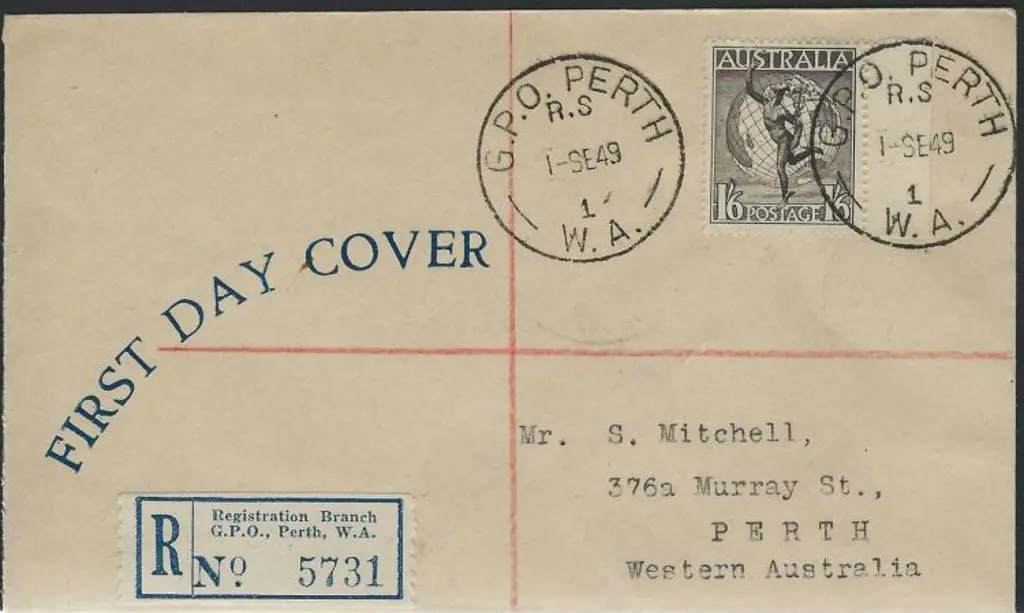 1949 (1st Sept) 1/6d Hermes on GPO Perth ... Image 1++