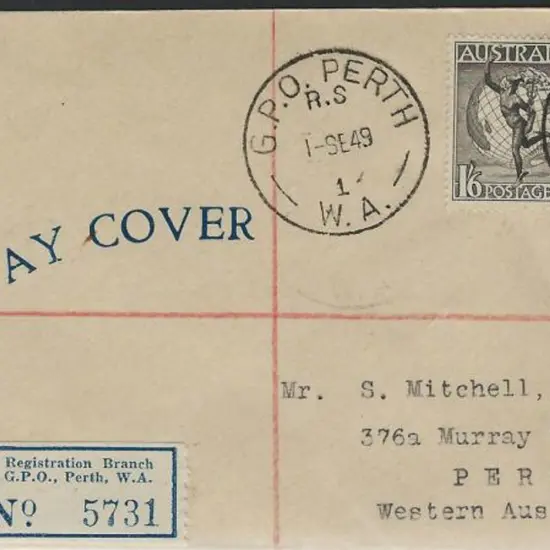1949 (1st Sept) 1/6d Hermes on GPO Perth ...