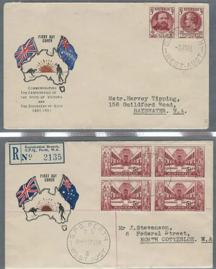 1951 (28th Feb) 3d KGVI block of 4, 1951 (2nd ... Image 1++