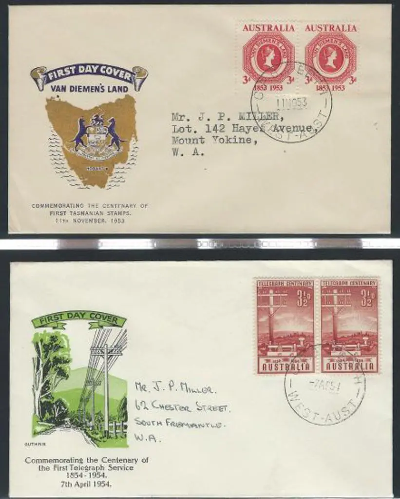 1953 (17th June) 3d green QEII pair, (11th Nov) 3d ... Image 1++