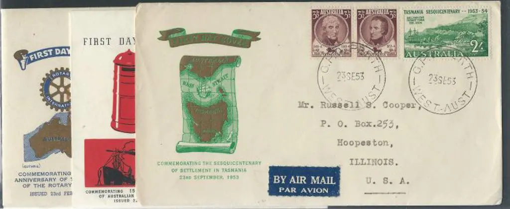 1953 (23rd Sept) Tas sesquicentenary, 1954 (23rd ... Image 1++