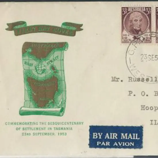 1953 (23rd Sept) Tas sesquicentenary, 1954 (23rd ...