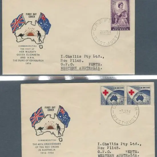 1954 (26th Mar) 3½d & 7½d Royal Visit on separate ...