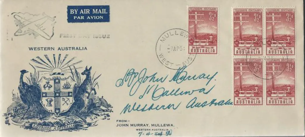 1954 (7th April) Telegraph Cent block of 4 & ... Image 1++