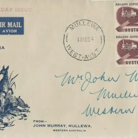 1954 (18th Sept) Railway Cent block of 4 on ...