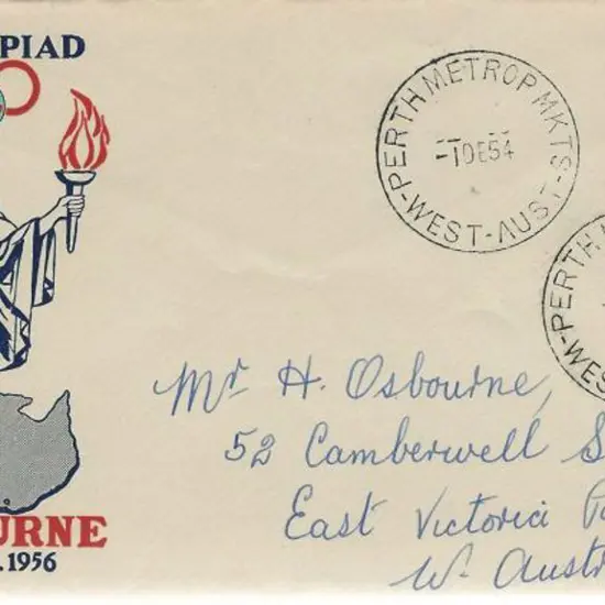 1954 (1st Dec) 1954 2/- blue Olympic stamp on ...