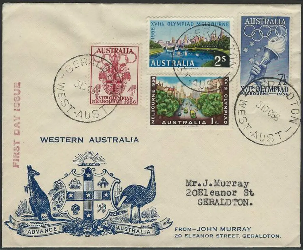 1956 (31st Oct) Olympics set of 4 on small Arms ... Image 1++