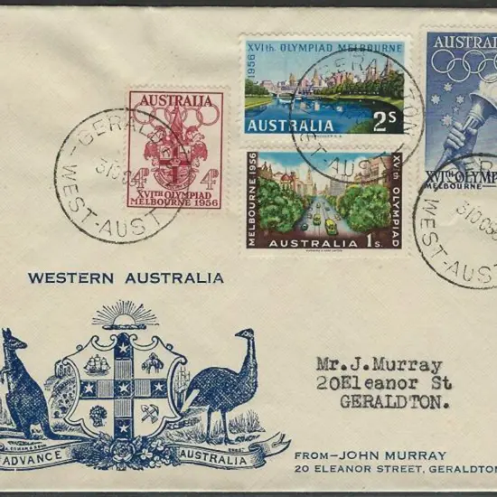1956 (31st Oct) Olympics set of 4 on small Arms ...