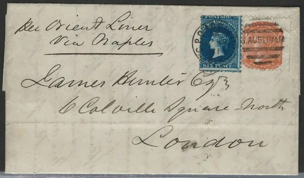 1881 entire to London from Adelaide with 2d & 6d ... Image 1++