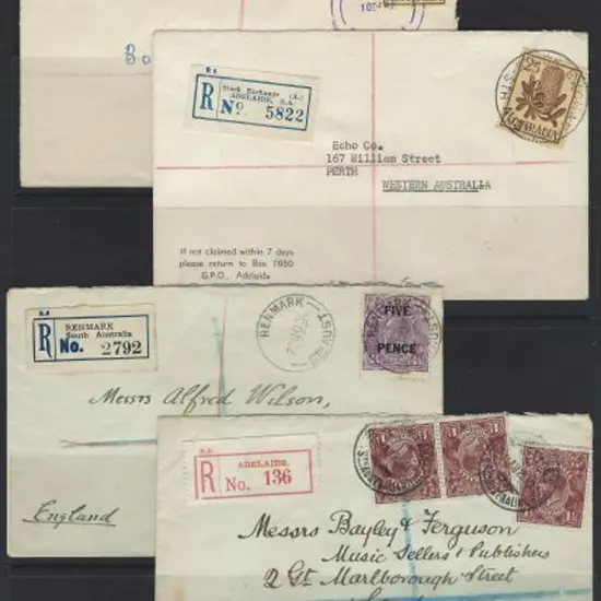 1919-1962 Registered cover group comprising 1919 ...
