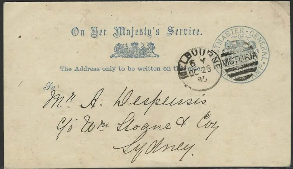 1885 (28th Oct) "POSTMASTER GENERAL" printed in ... Image 1++