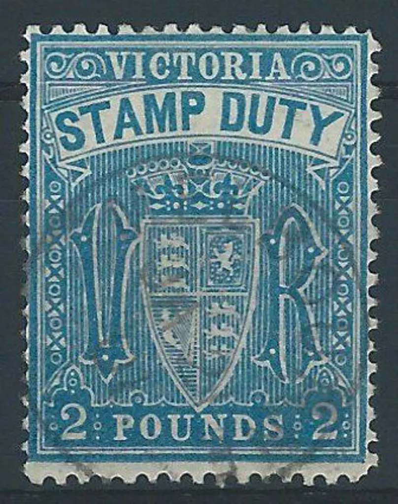 1888 £2 blue stamp duty, perfd 12½. Fine used with ... Image 1++