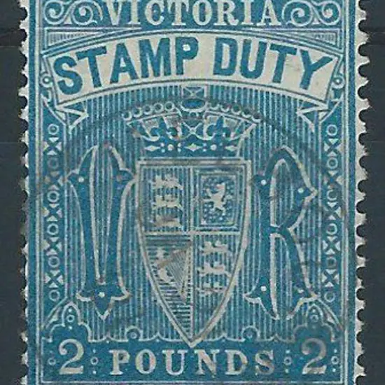 1888 £2 blue stamp duty, perfd 12½. Fine used with ...
