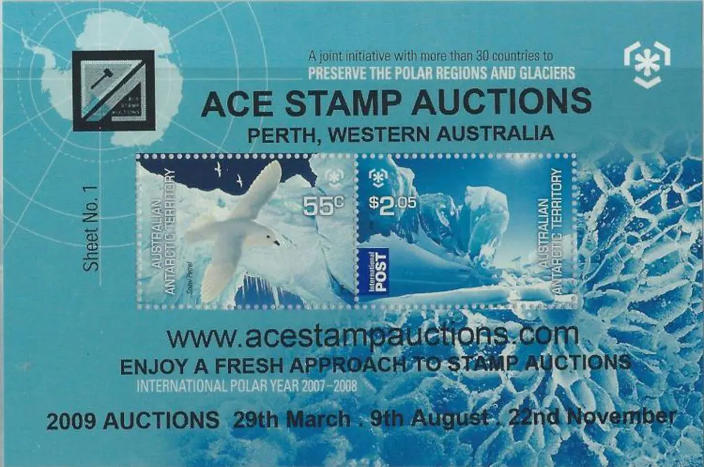 2009 Poles & Glaciers M/S overprinted ''ACE STAMP ... Image 1++