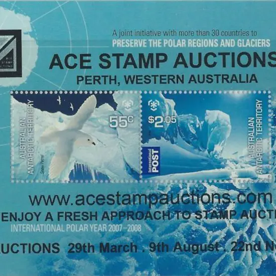 2009 Poles & Glaciers M/S overprinted ''ACE STAMP ...